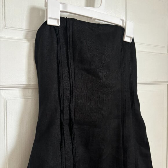 DISSH Dulce Mini Dress Black Linen Short Strapless Tube Layered Zip 34 5712 - Picture 3 of 10